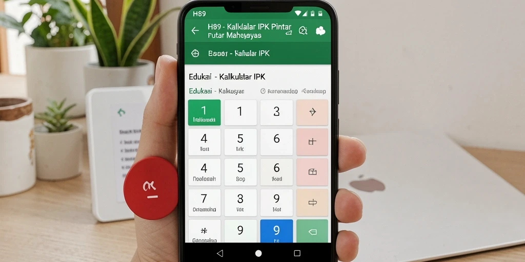 Tampilan antarmuka H89 yang sederhana dan efektif untuk menghitung IPK.