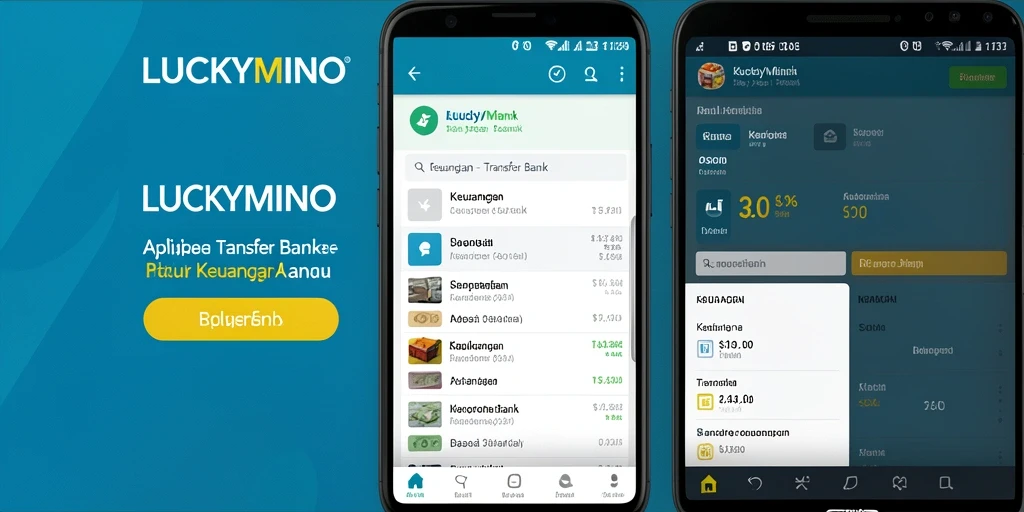Antarmuka LUCKYMINO yang mudah digunakan untuk transfer bank.