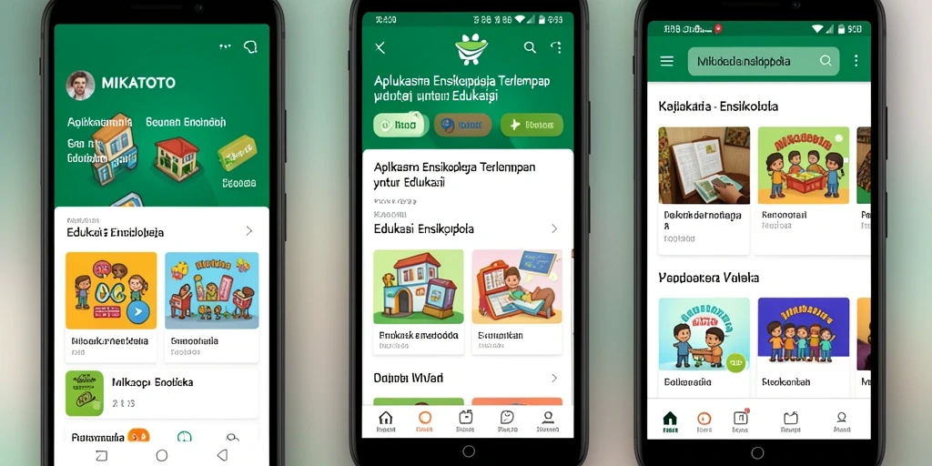 Tampilan antarmuka MIKATOTO dengan berbagai fitur edukatif.
