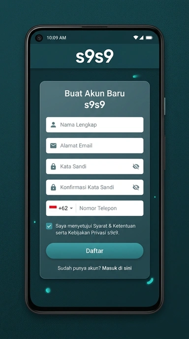 Tampilan halaman daftar s9s9