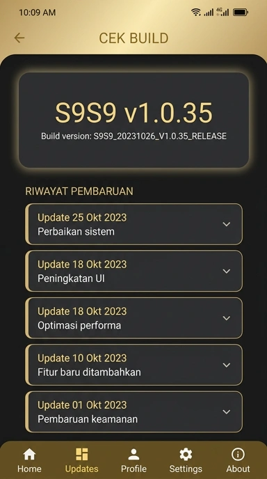 Tampilan riwayat versi s9s9